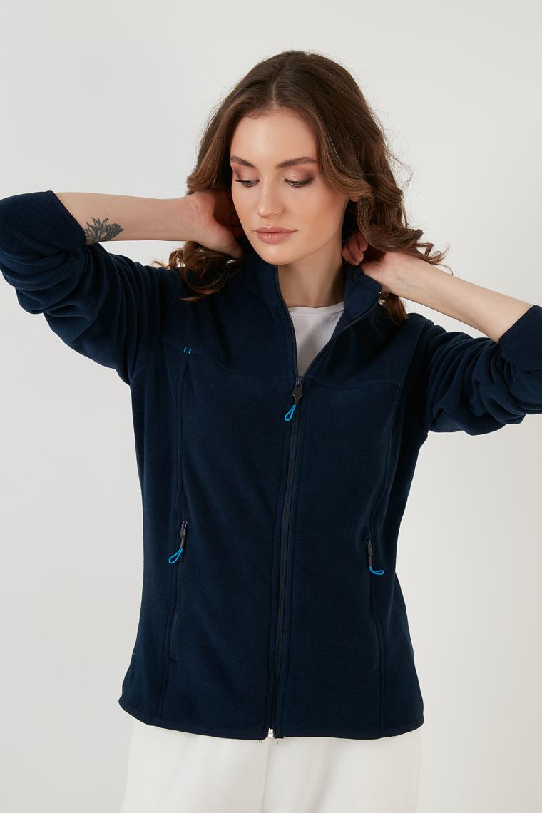 Lela Slim Fit Anti-Pilling Tüylenme Yapmayan Fermuarlı Cepli Polar Hırka Bayan POLAR 5907002