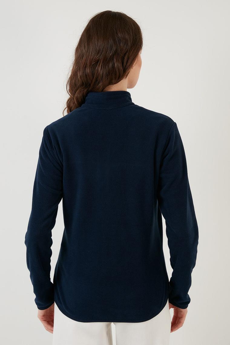 Lela Slim Fit Anti-Pilling Tüylenme Yapmayan Fermuarlı Cepli Polar Hırka Bayan POLAR 5907002