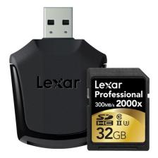 Lexar 32GB 2000x Professional SDHC Hafıza Kartı + USB Kart Okuyucu UII 300MB/sn (LSD32GCRBEU2000R)