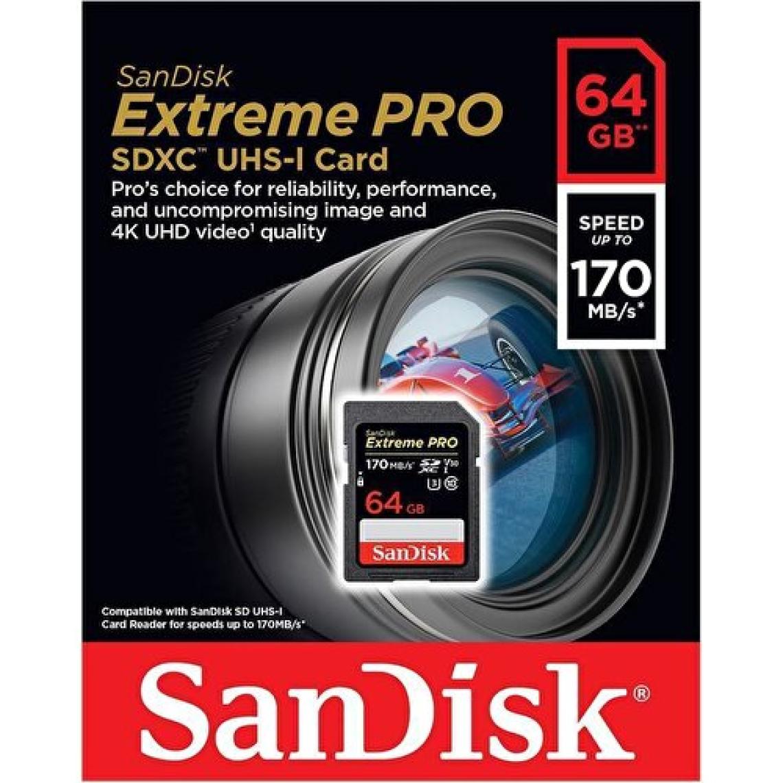 SanDisk Extreme Pro SDSDXXY-064G-GN4IN Class 10 UHS-I U3 V30 64 GB Hafıza Kartı