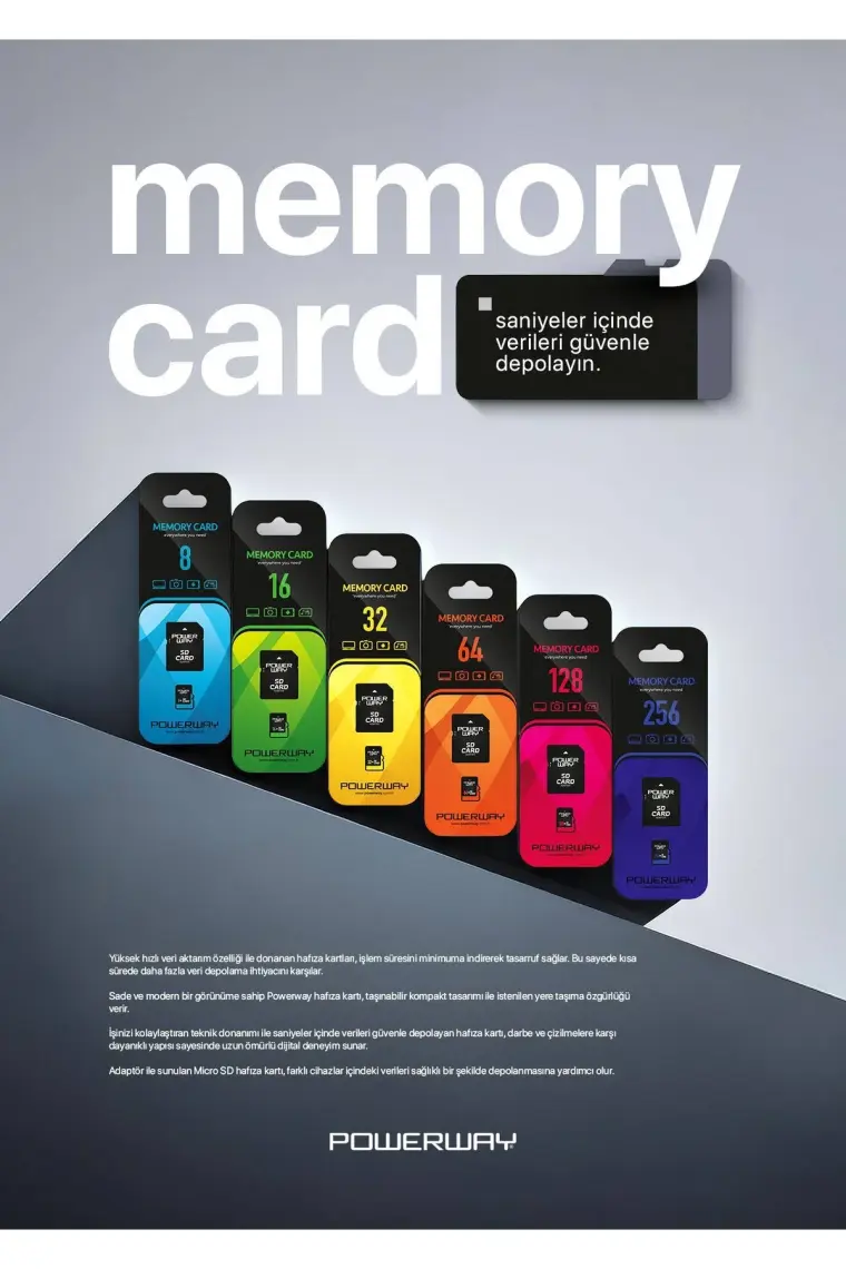 Powerway  256 GB Hafıza Kartı Adaptör Dahil