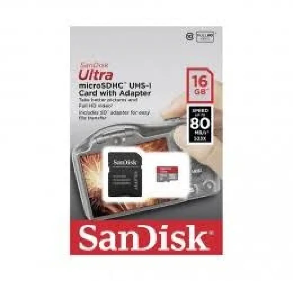 Sandisk Ultra® 16Gb MicroSDHC UHS-I Card 80Mb/S Class10 Hafıza Kartı