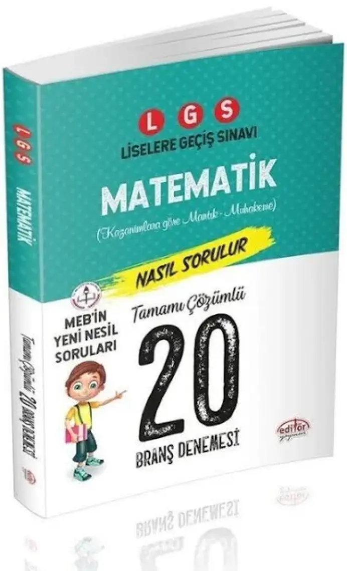 Editör Yayınları 8. Sınıf LGS Matematik Tamamı Çözümlü 20 Deneme