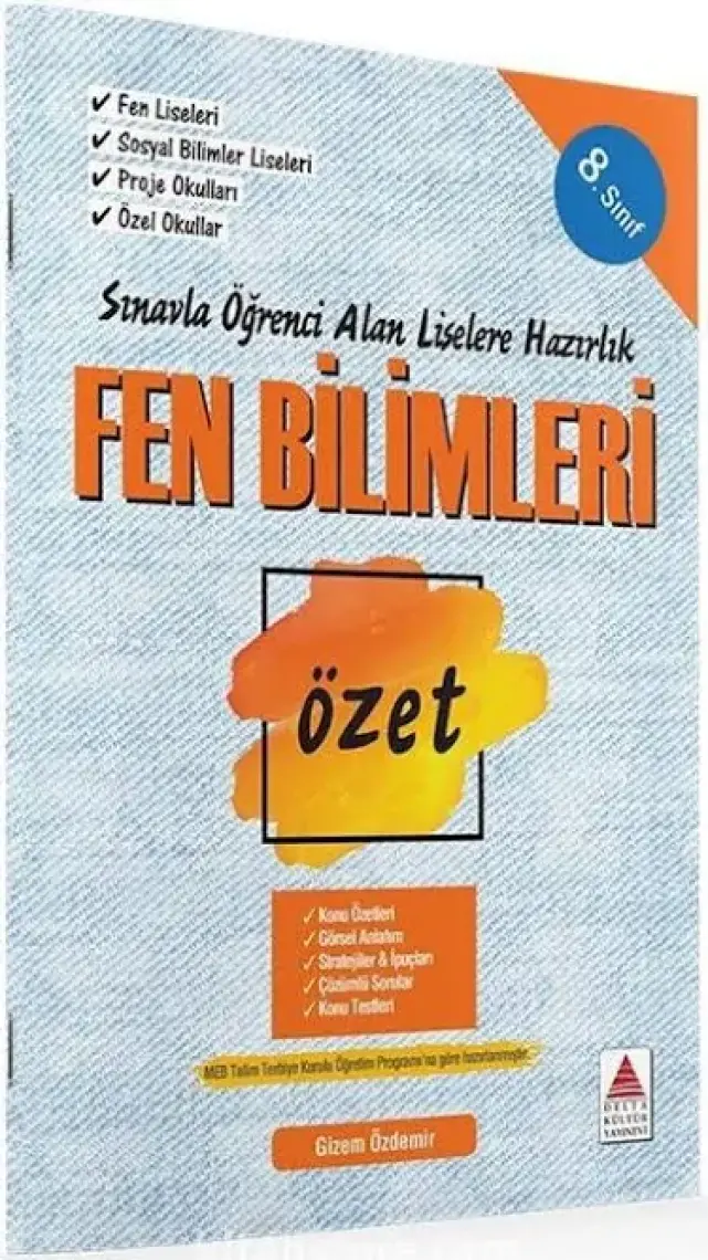 Delta Kültür Yayınevi 8. Sınıf Fen Bilimleri Özet  Liselere Hazırlık