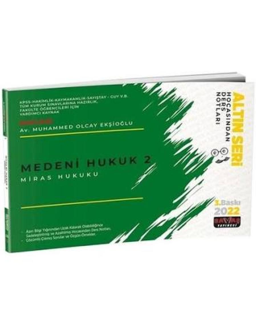Medeni Hukuk 2 Miras Hukuku Hocasından Ders Notları 2022