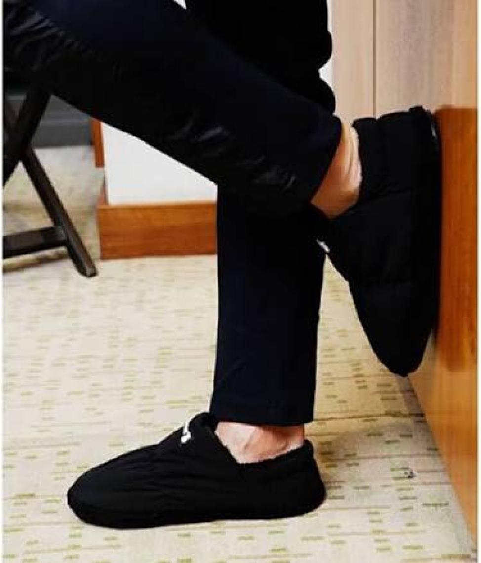 Peluche Black Parachute Men Slipper Erkek Günlük Ev Pandufu Par-Esh Siyah