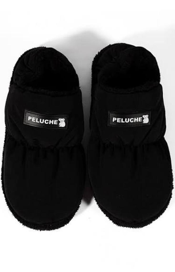 Peluche Black Parachute Men Slipper Erkek Günlük Ev Pandufu Par-Esh Siyah