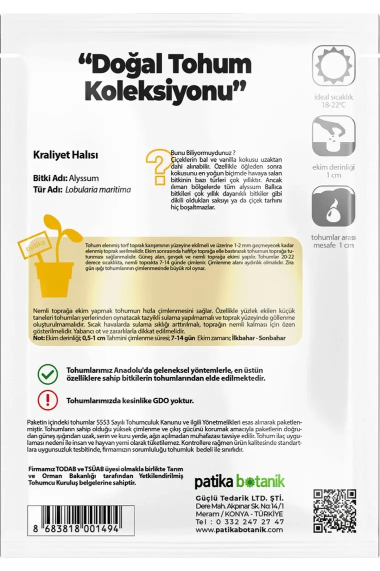 Patika Botanik 100 Adet Kraliyet Halısı Çiçek Tohumu