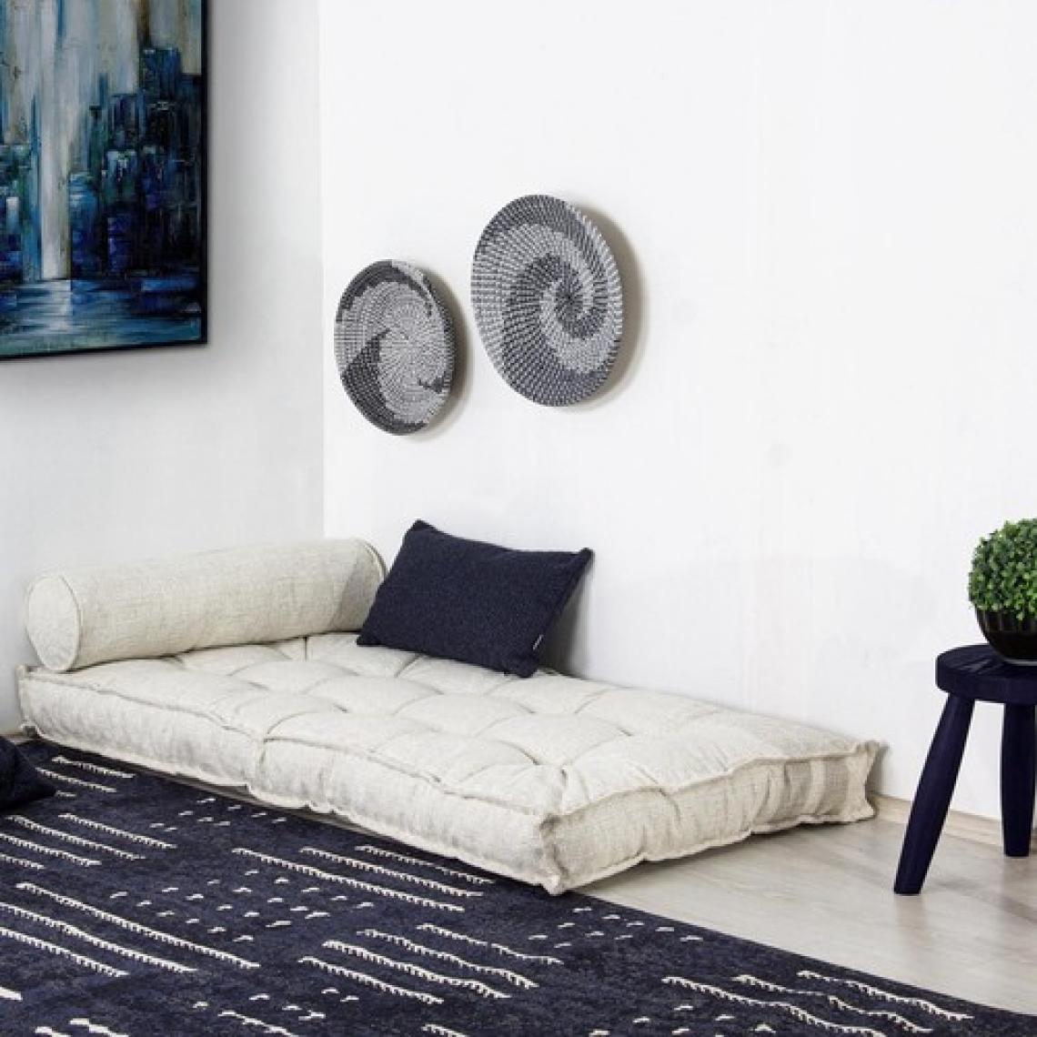 Homedius Sofa Buklet Kapitoneli Yer-Sedir Minderi - Beyaz