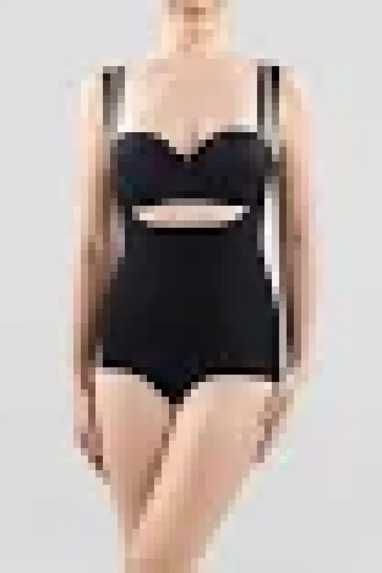 BLACKSPADE 1478 BAYAN İLLUSİON SİYAH BODY KORSE
