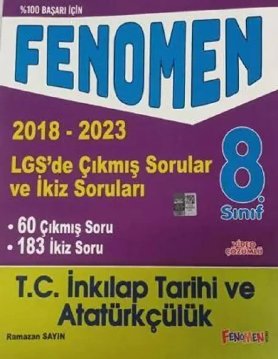 Fenomen Yayınları LGS T.C. İnkılap Tarihi ve Atatürkçülük Çıkmıs Sorular ve İkiz Soruları 2018 - 2023