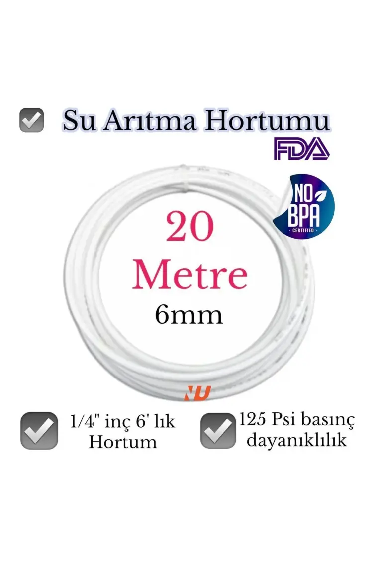 Nefa Su Arıtma Hortumu 1/4 Inç 6 mm 20 Metre
