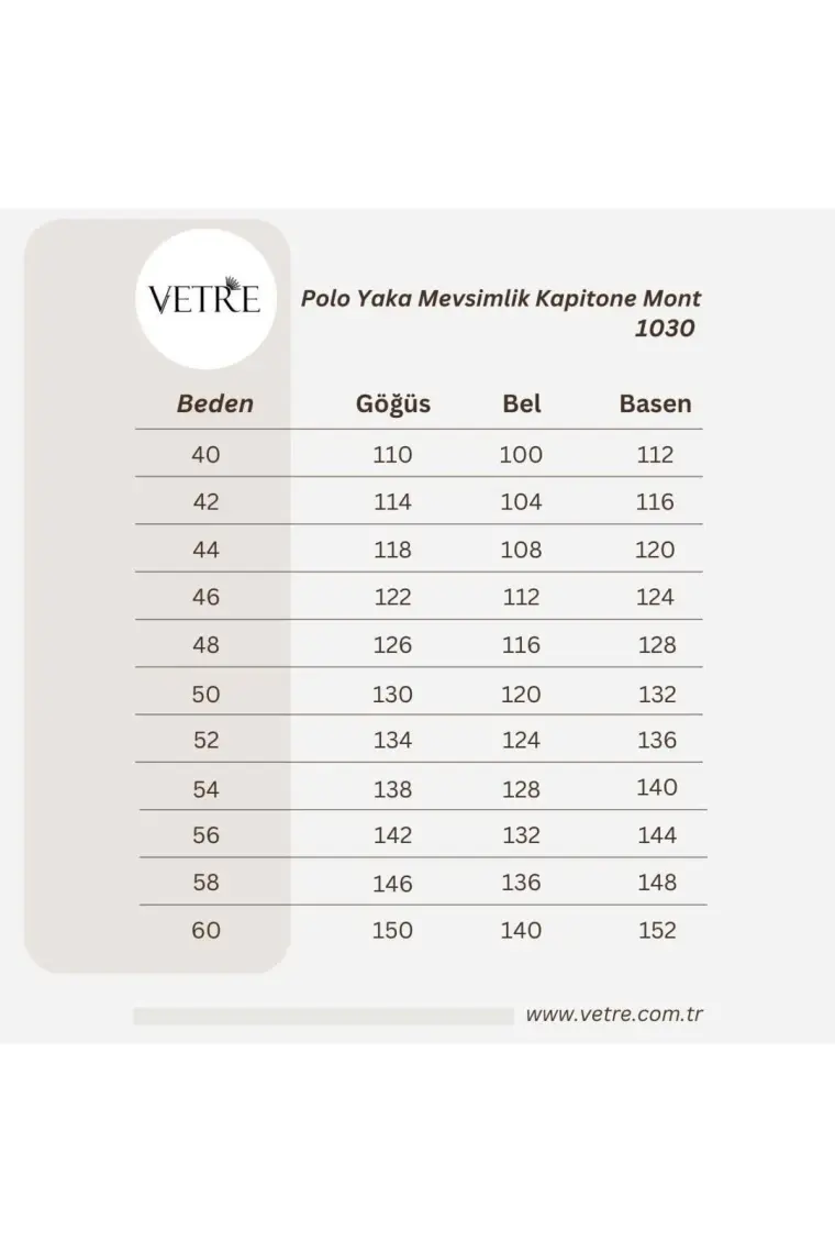 Vetre Kadın Büyük Beden Polo Yaka Lacivert Mevsimlik Kapitone Mont 1030