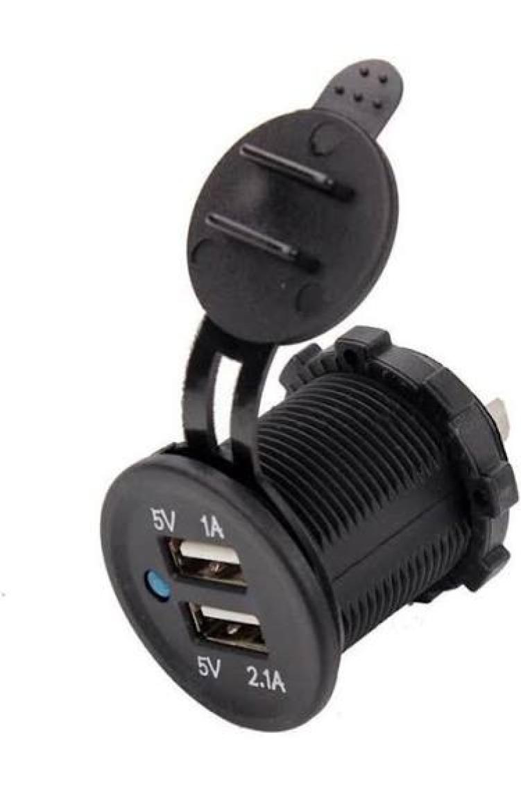 Aogo Motosiklet Araba Tekne Çift USB Şarj Soketi 5V1A 5V2.1A 2 USB Güç Çıkışı Su Geçirmez 12 V USB Priz