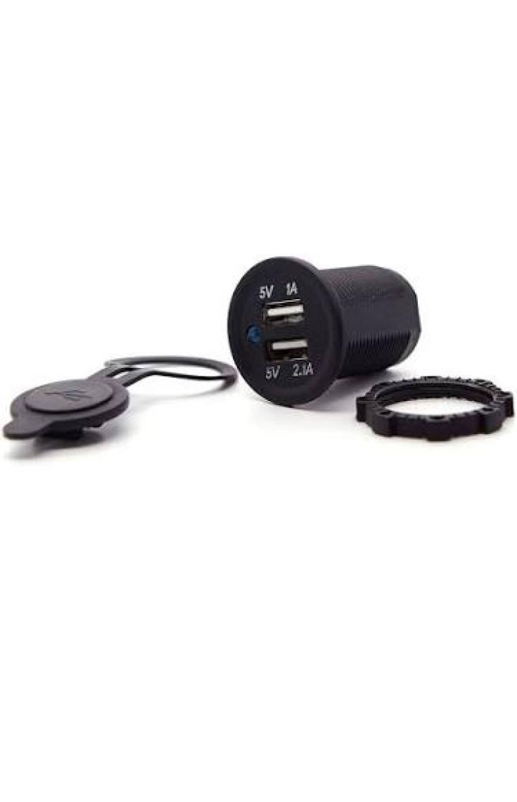 Aogo Motosiklet Araba Tekne Çift USB Şarj Soketi 5V1A 5V2.1A 2 USB Güç Çıkışı Su Geçirmez 12 V USB Priz
