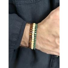 Padore Accessory Unisex Çok Şık 3 Adet Ahşap Bileklik