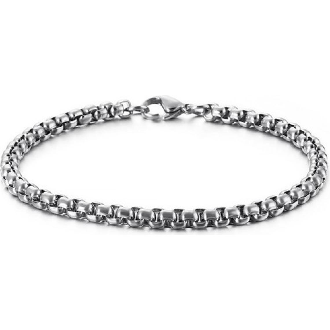 Chavin 4 Mm. 21 Cm. Gri Çelik Erkek Bileklik ER33-4