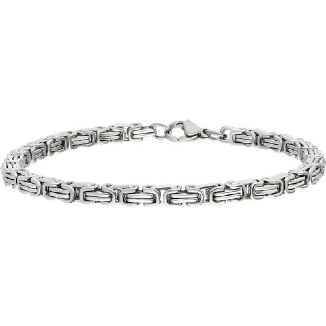 Chavin Kral Model 4 Mm. Gri Çelik Erkek Bileklik AZ68-4SLV