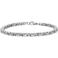 Chavin Kral Model 4 Mm. Gri Çelik Erkek Bileklik AZ68-4SLV