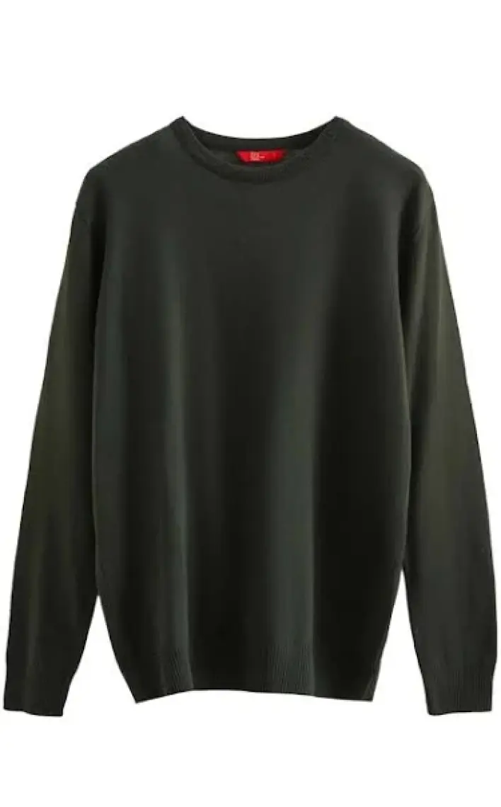 Regular Fit Haki Pamuk Karışımlı Triko Kazak 5HF06ORT12004