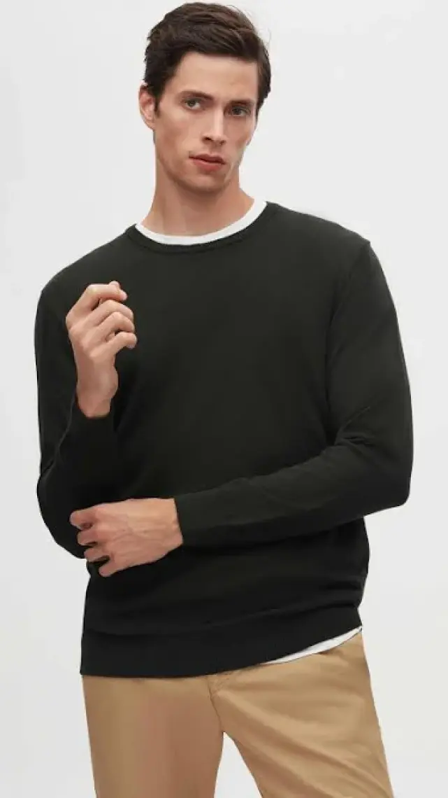 Regular Fit Haki Pamuk Karışımlı Triko Kazak 5HF06ORT12004