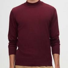 Regular Fit Bordo Pamuk Karışımlı Yarım Balıkçı Triko Kazak 5HF06ORT16275