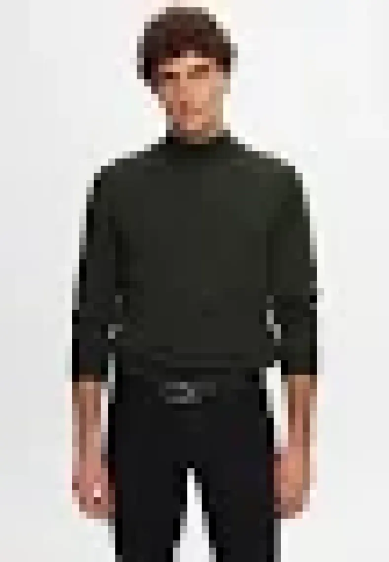 D'S Damat Regular Fit Haki Pamuk Karışımlı Yarım Balıkçı Triko Kazak 5HF06ORT16275