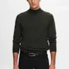 D'S Damat Regular Fit Haki Pamuk Karışımlı Yarım Balıkçı Triko Kazak 5HF06ORT16275