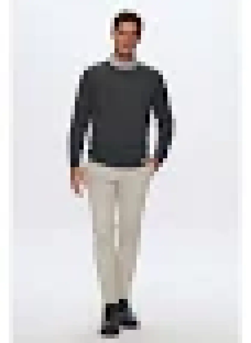 Regular Fit Antrasit Pamuk Karışımlı Triko Kazak 5HF06ORT12004