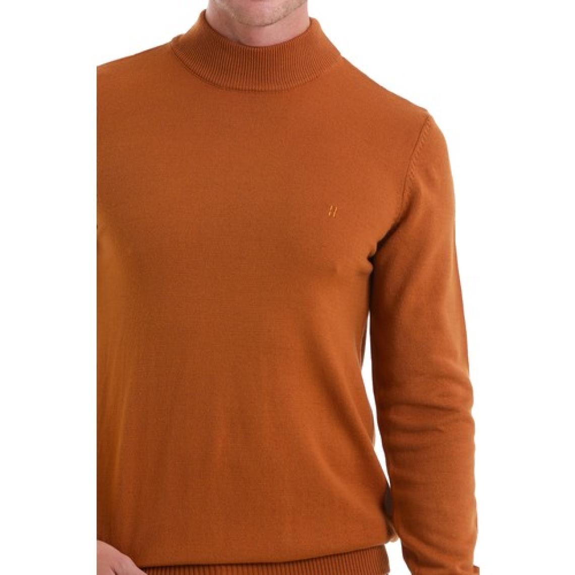 Hatemoğlu Camel Regular Fit Düz Yarım Balıkçı Yaka Triko Kazak
