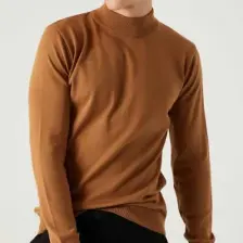 D'S Damat Regular Fit Camel Pamuk Karışımlı Yarım Balıkçı Triko Kazak 5HF06ORT16275
