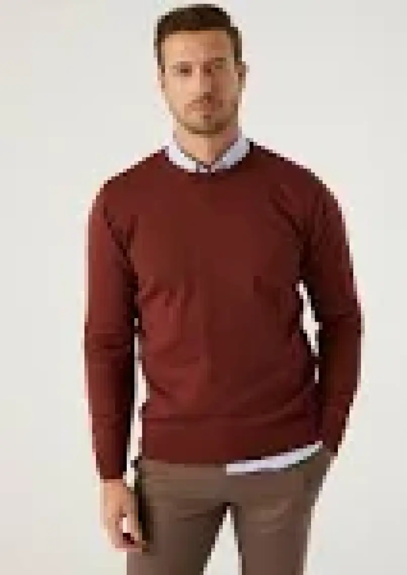 Regular Fit Kiremit Pamuk Karışımlı Triko Kazak 5HF06ORT12004