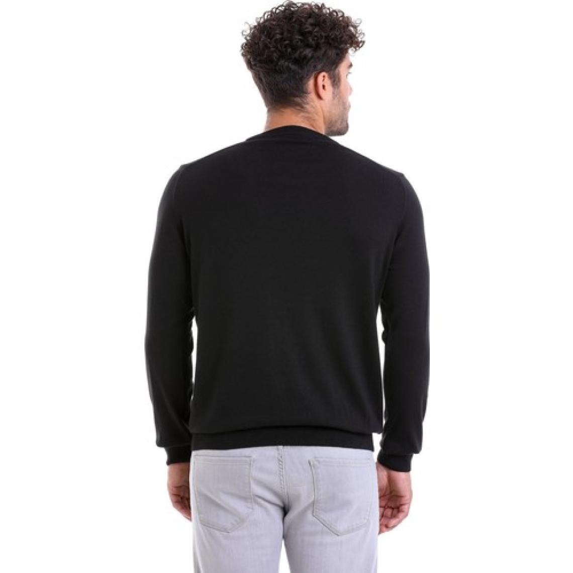 Hatemoğlu Erkek Siyah Regular Fit %100 Pamuk Bisiklet Yaka Triko Kazak