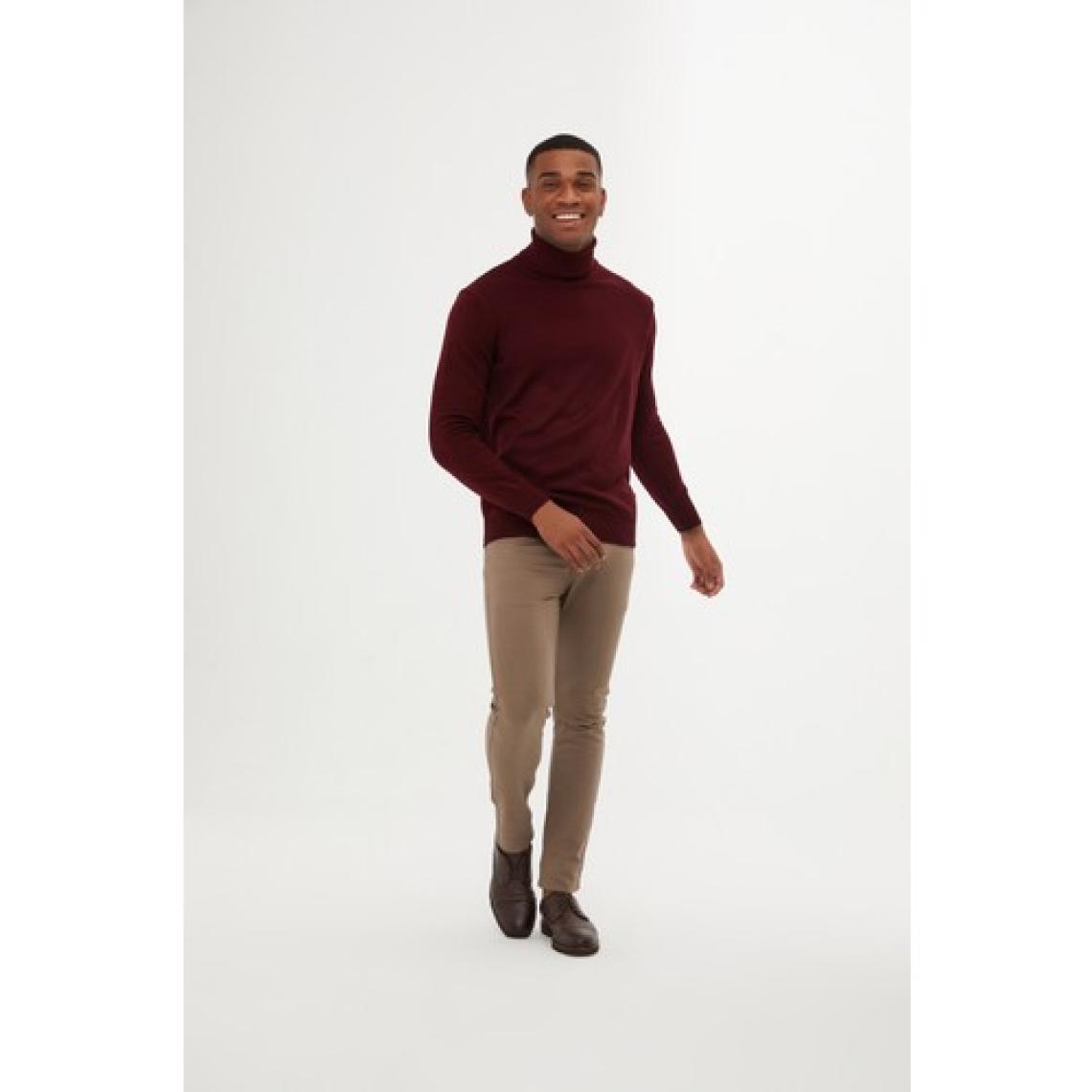 Hatemoğlu Erkek Bordo Regular Fit Balıkçı Yaka Triko Kazak