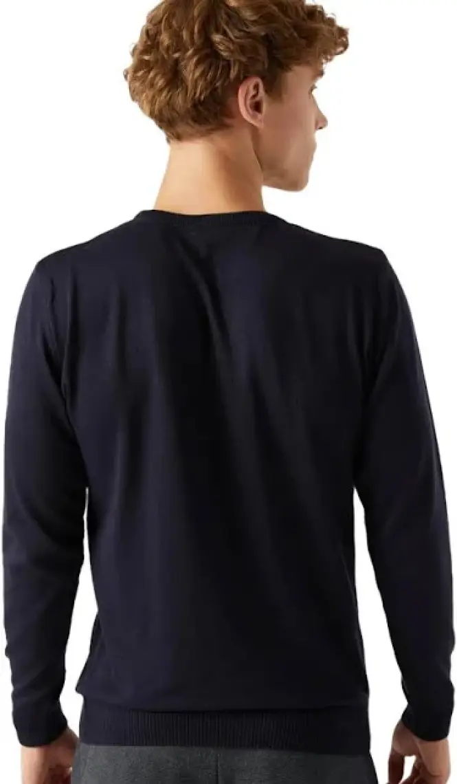 Regular Fit Lacivert Pamuk Karışımlı Triko Kazak 5HF06ORT12004