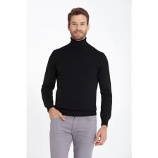 Hatemoğlu Siyah Regular Fit Balıkçı Yaka Triko Kazak
