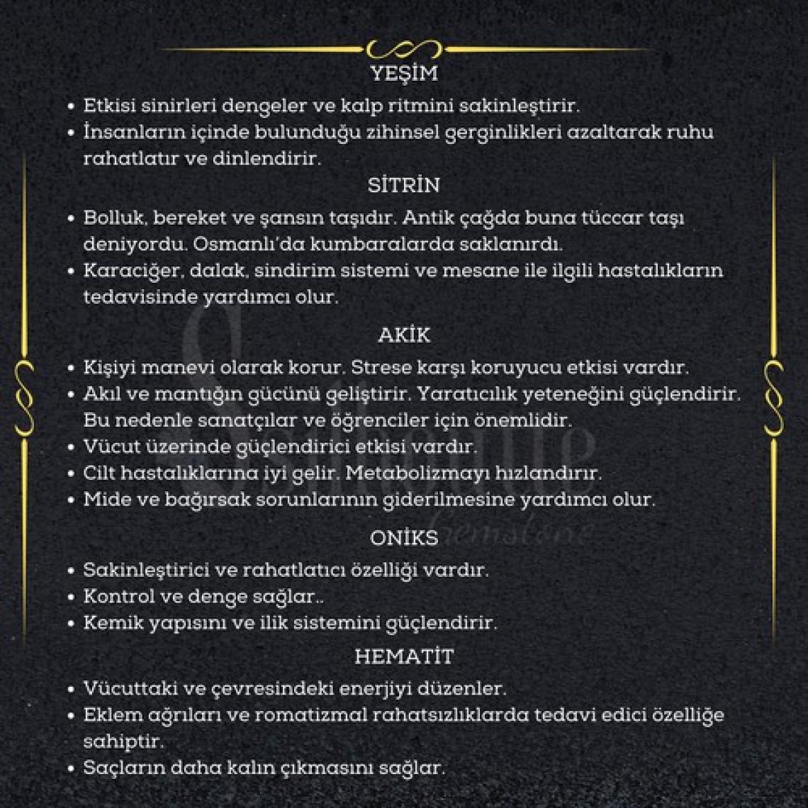 Sertifikalı Yeşim Taşı Erkek & Kadın Doğal Taş Bileklik Seti(Sitrin,Akik,Onix ve Hematit )