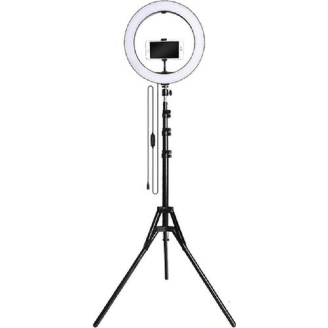 Popüler Cep LED Tripod Işıklı Adaptörlü Telefon Tutucu Makyaj Selfie Işığı Ring Light & Kuaför Çekim Işığı 2.1metre