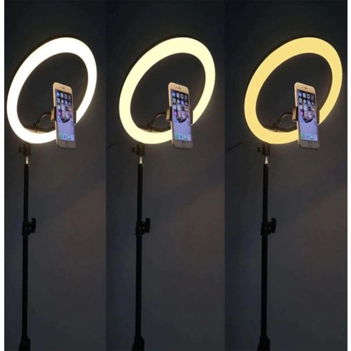 Popüler Cep LED Tripod Işıklı Adaptörlü Telefon Tutucu Makyaj Selfie Işığı Ring Light & Kuaför Çekim Işığı 2.1metre