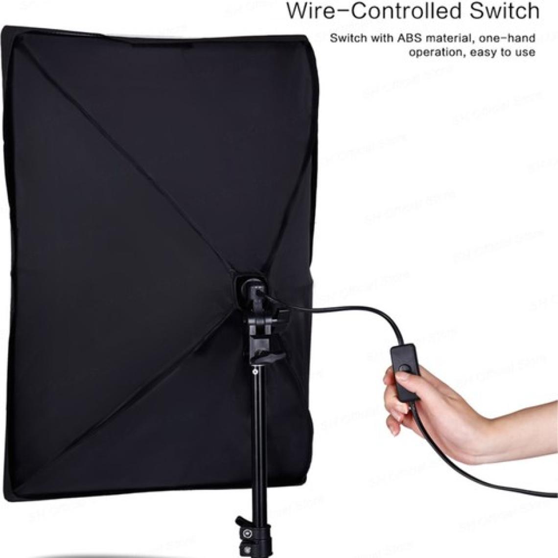 Rabsev 50x70cm Softbox 4 Duylu Adaptörlü İkili Set Ürün ve Video Çekim Işığı 200cm Ayak
