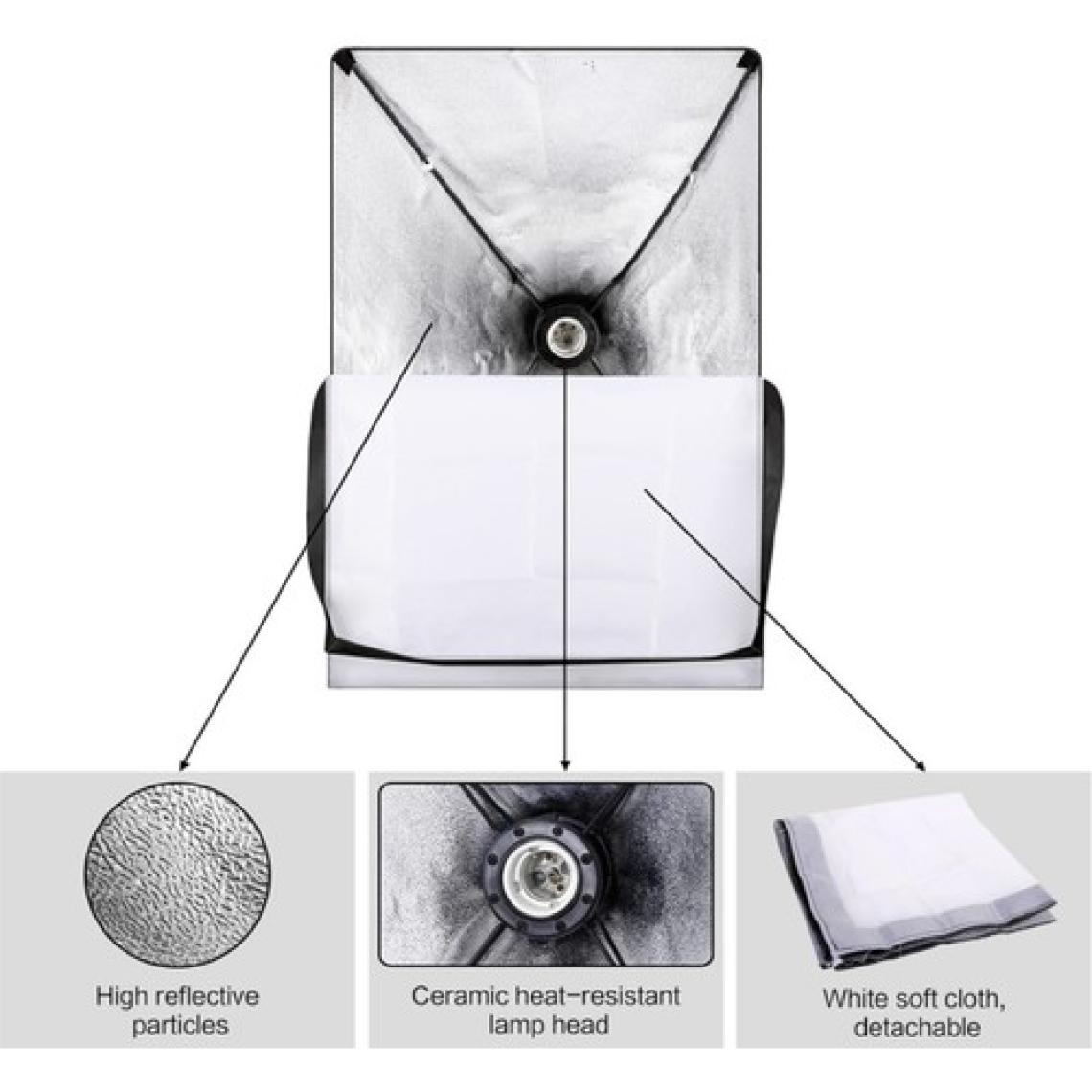 Rabsev 50x70cm Softbox 4 Duylu Adaptörlü İkili Set Ürün ve Video Çekim Işığı 200cm Ayak