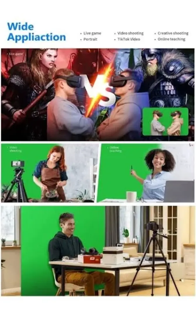Greenbox Screen (2X3 m) Chromakey Yeşil Fon Perde