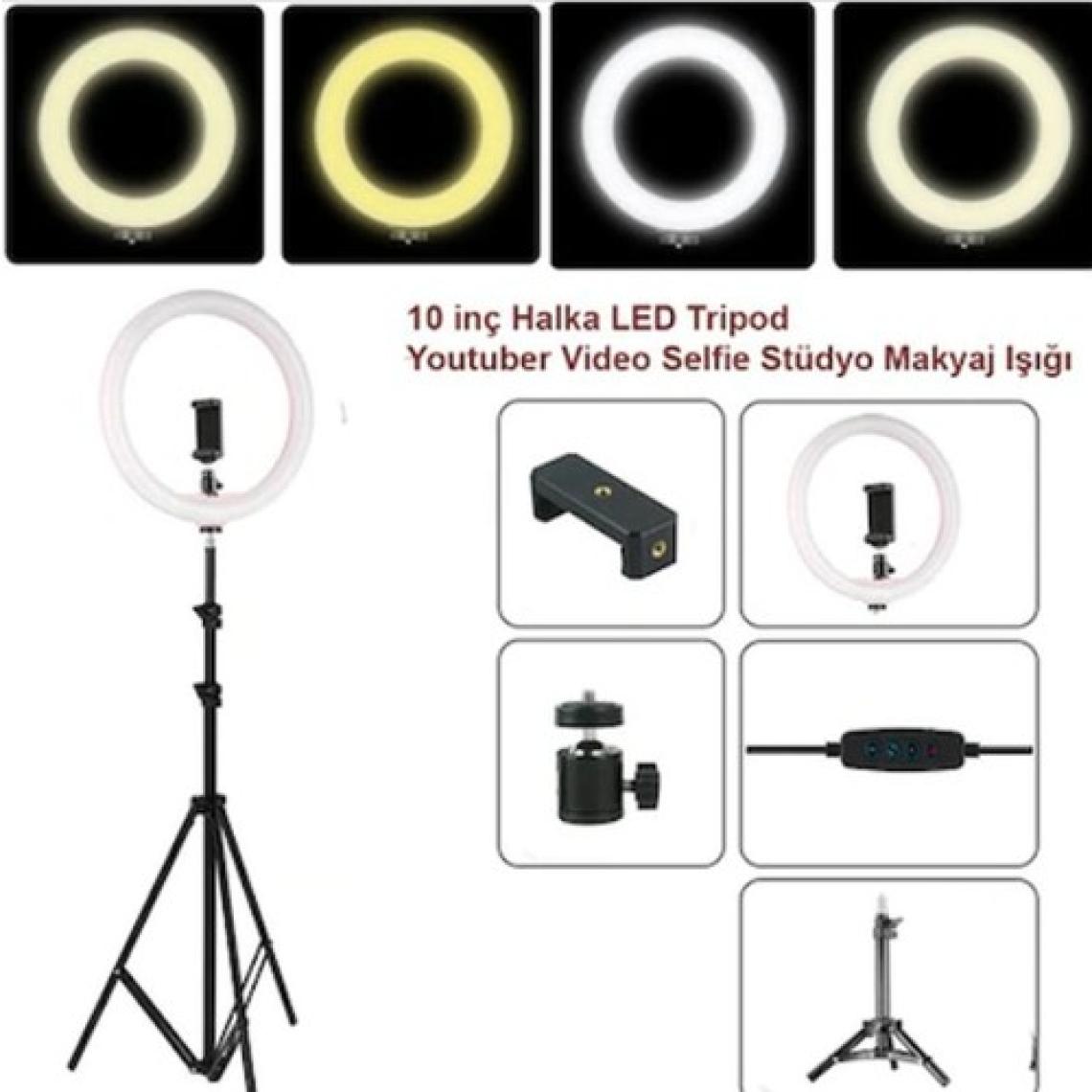 Saywin Youtuber Led Tripod Video Selfie Stüdyo Makyaj Işığı 10" Halka Işık