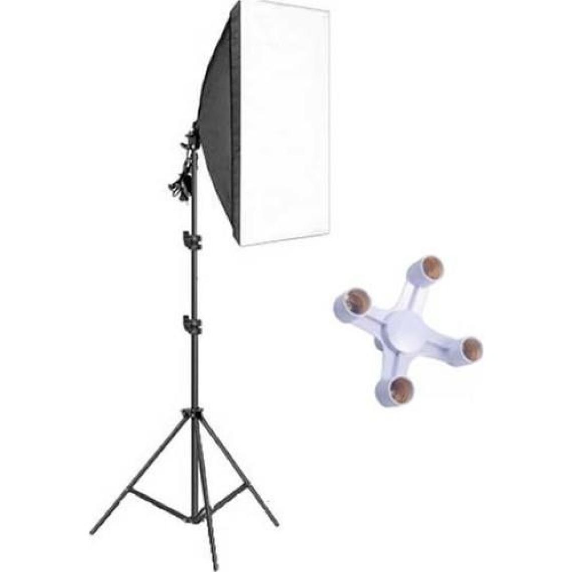 Rabsev 50x70cm Softbox 4 Duylu Adaptörlü Tekli Ürün ve Video Çekim Işığı 200cm Ayak