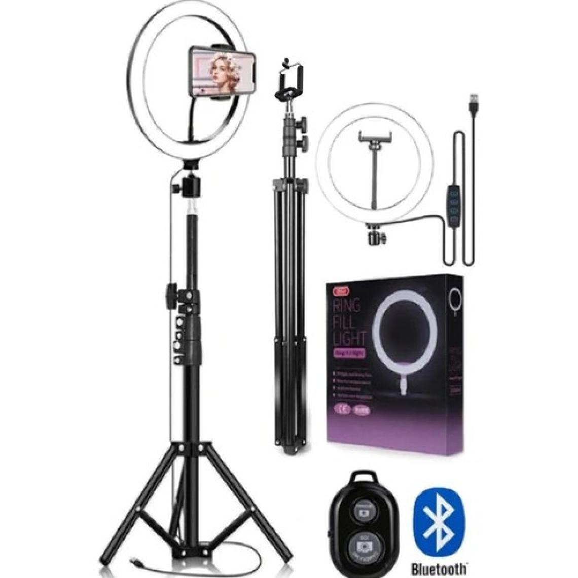 Asfal Bluetooth Kumandalı 10"inç LED Işıklı Halka Işığı+ 210 cm Tripod + Yaylı Telefon Tutucu