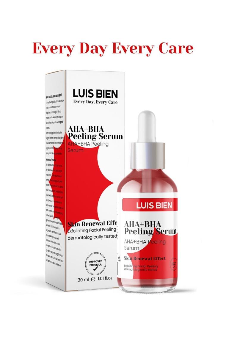 Aha Bha Cilt Tonu Eşitleyici Kırmızı Peeling Serum | Aydınlatıcı | 30 ml (AHA %10 BHA %2)