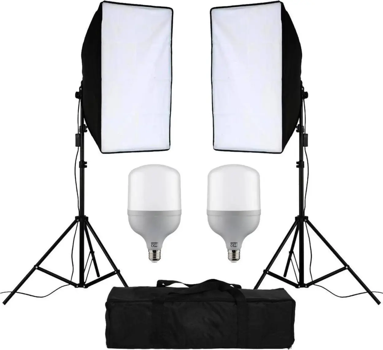 Cazip Shop  Video Softbox Sabit Işık Seti Sürekli Işık 50X70 LED Işık 200 cm Ayak 2'li Set