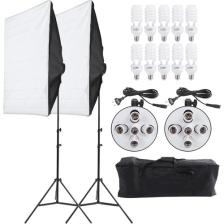 Deyatech 60X80Cm 5 Duylu Softbox Sürekli Işık İkili Set 2M Işık Ayak Stand