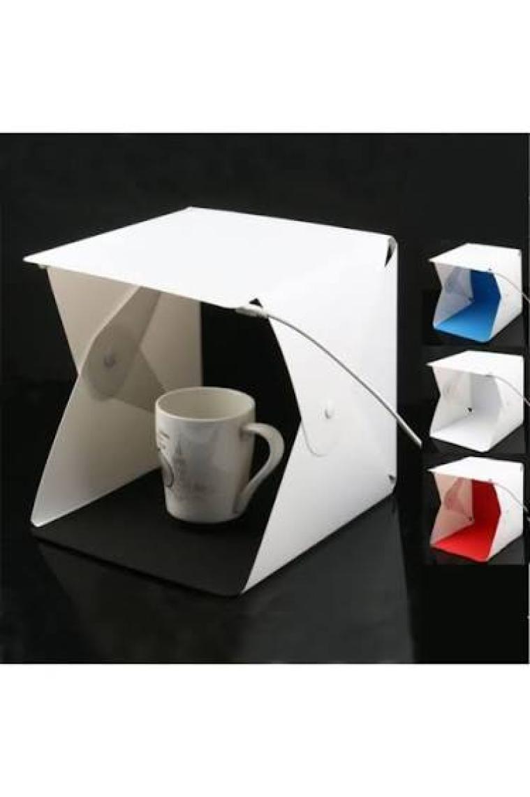 Triline Stüdyo LED Işıklı Ürün Fotoğraf Çekim Çadırı Pratik Katlanabilir 40 x 40 cm