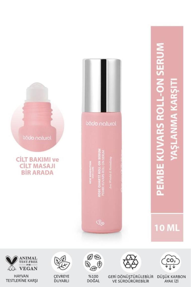 Pembe Kuvars Roll On Antioksidan Yüz Masaj Serumu 10 ml